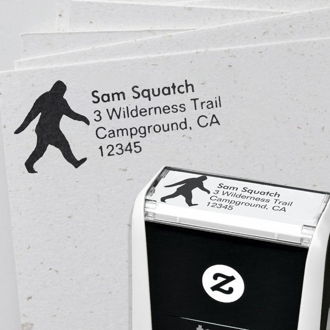 Bigfoot Silhouette Sasquatch Return Address Self-inking Stamp (Creator Uploaded)