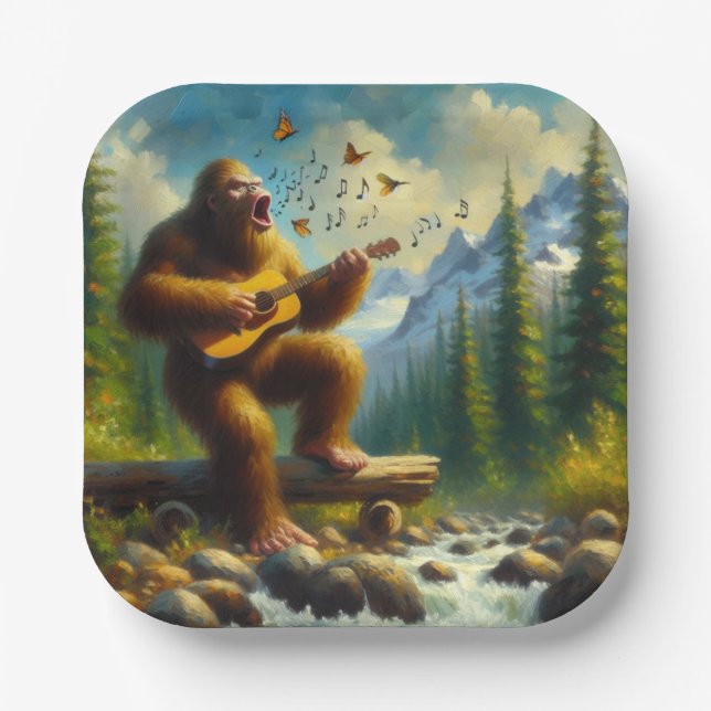 Bigfoot Singing Paper Plate (Front)