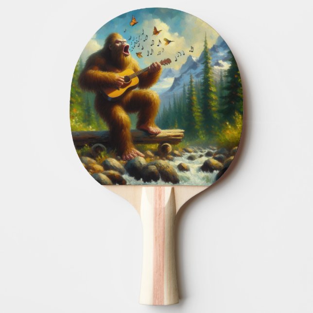 Bigfoot Singing Ping Pong Paddle (Front)