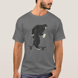 Bigfoot Skateboarding Coffee Lovers Retro Vintage T-Shirt