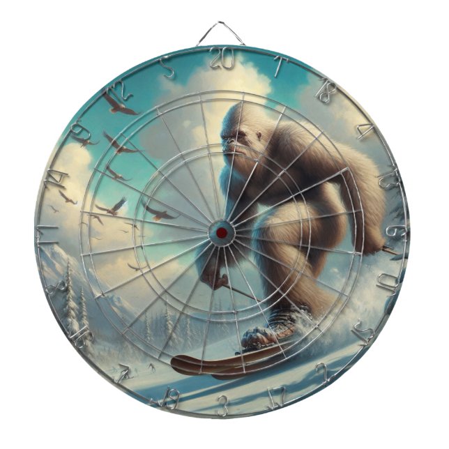 Bigfoot Skiing Dartboard (Front)