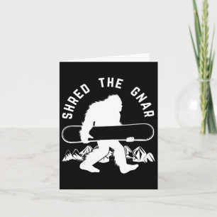 Bigfoot Snowboard Shredding Gnar Sasquatch Snowboa Card