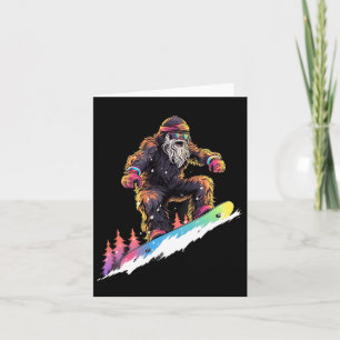 Bigfoot Snowboard Snowboarder Winter Card