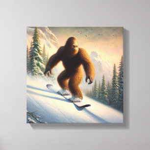 Bigfoot Snowboarding Canvas Print