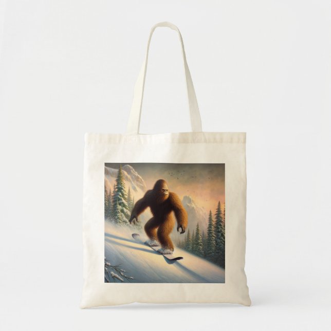 Bigfoot Snowboarding Tote Bag (Front)