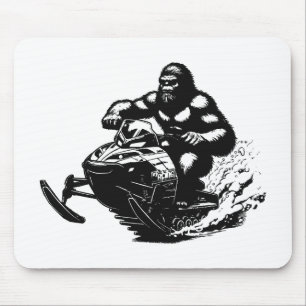 Bigfoot Snowmobile Mouse Pad
