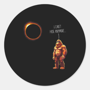Bigfoot Solar Eclipse Quote April Classic Round Sticker