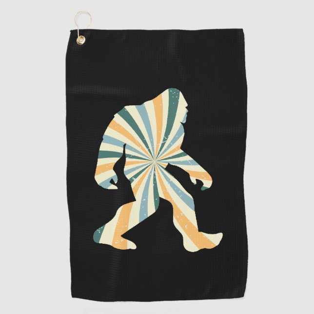 Bigfoot Squatchy Retro 90s Style Golf Towel (Front)