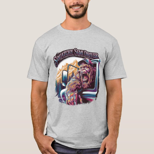 Bigfoot: Squatchy Semi-Driver T-Shirt (Front)