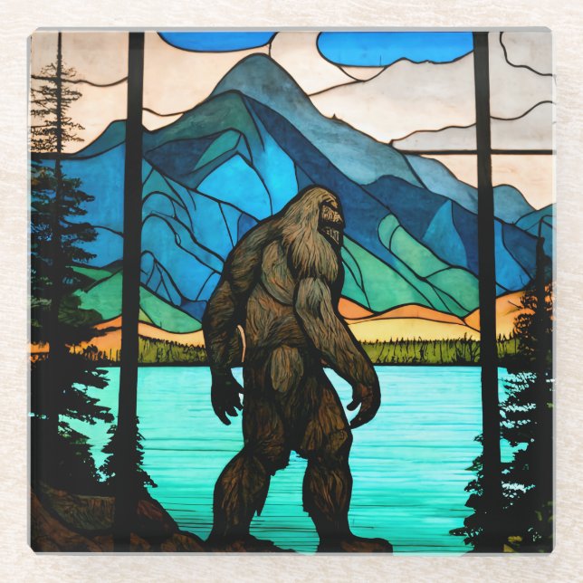 Bigfoot Stained Glass Coaster (Front)