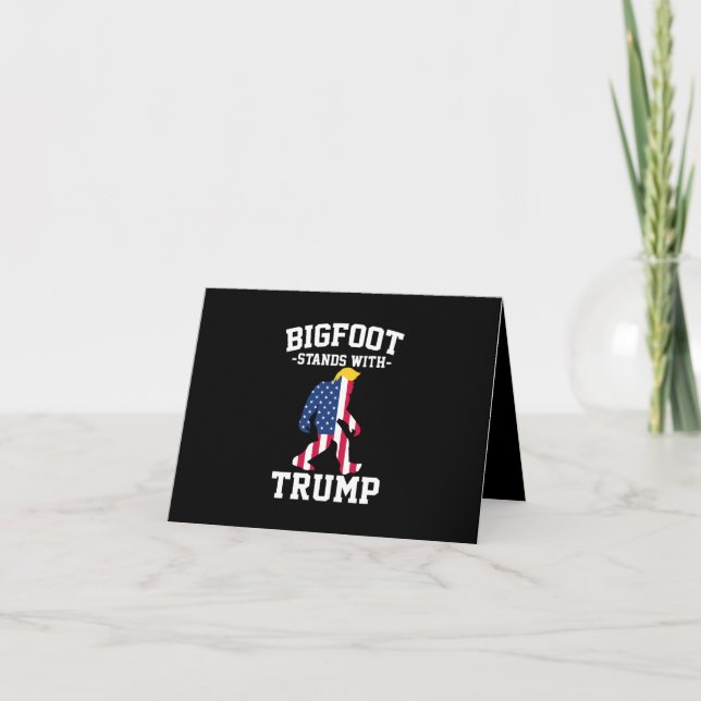 Bigfoot Stands With Trump 2024 Elections Holiday Card (Front)