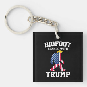 Bigfoot Stands With Trump 2024 Elections Keychain