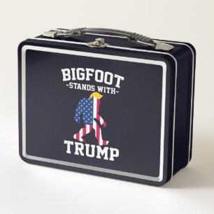 Bigfoot Stands With Trump 2024 Elections Metal Lunch Box
