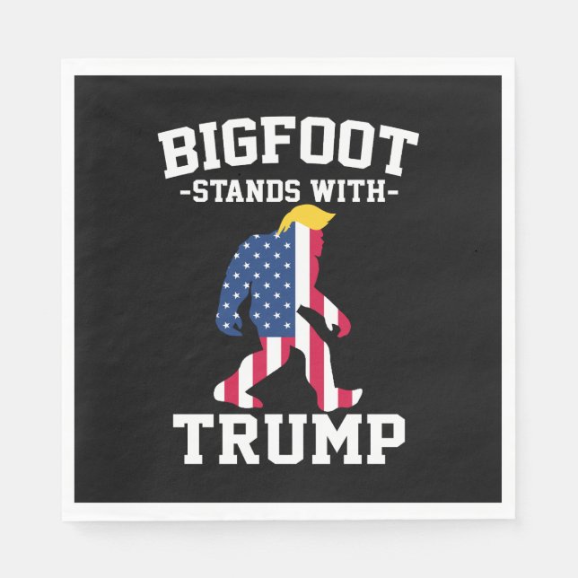 Bigfoot Stands With Trump 2024 Elections Napkin (Front)