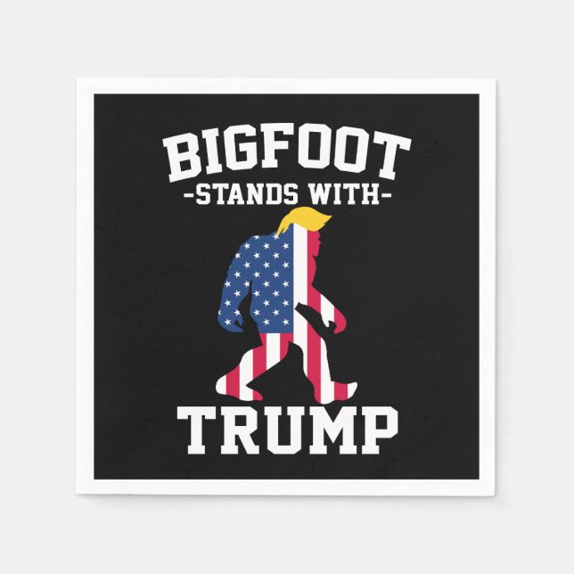 Bigfoot Stands With Trump 2024 Elections Napkin (Front)
