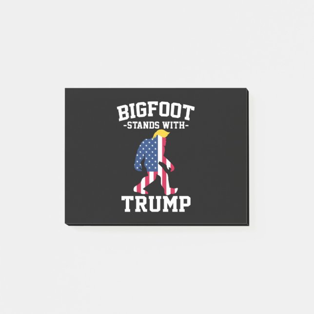 Bigfoot Stands With Trump 2024 Elections Post-it Notes (Front)