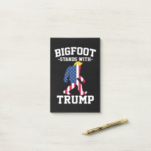 Bigfoot Stands With Trump 2024 Elections Post-it Notes