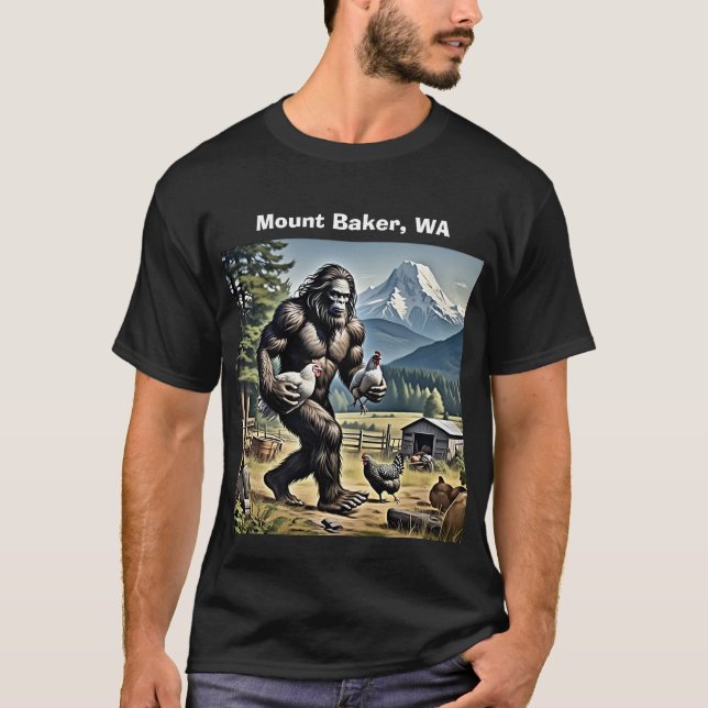 Bigfoot Stealing Chickens T-Shirt (Front)