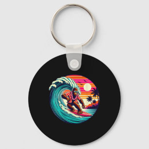 Bigfoot Surfboard Beach Summer Surfing Sasquatch H Keychain