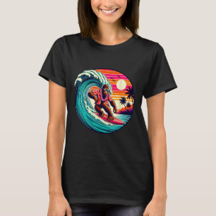 Bigfoot Surfboard Beach Summer Surfing Sasquatch H T-Shirt