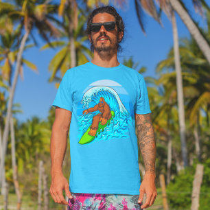 Bigfoot Surfing Riding The Waves Fun Sasquatch T-Shirt