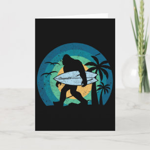 Bigfoot Surfing Shirt Funny Sasquatch Yeti Surf Te Card