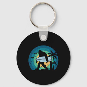 Bigfoot Surfing Shirt Funny Sasquatch Yeti Surf Te Keychain