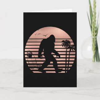 Bigfoot Surfing Shirt Funny Summer Apparel Tee Ros Card