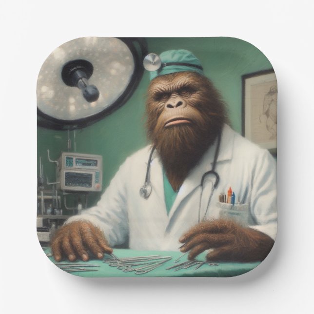 Bigfoot Surgeon Paper Plate (Front)