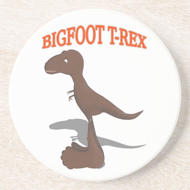Bigfoot T-Rex Drawing Coaster (Front)