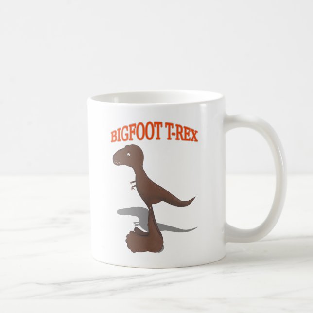 Bigfoot T-Rex Drawing Coffee Mug (Right)