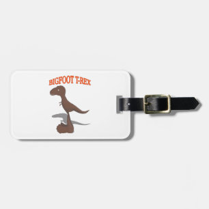 Bigfoot T-Rex Drawing Luggage Tag