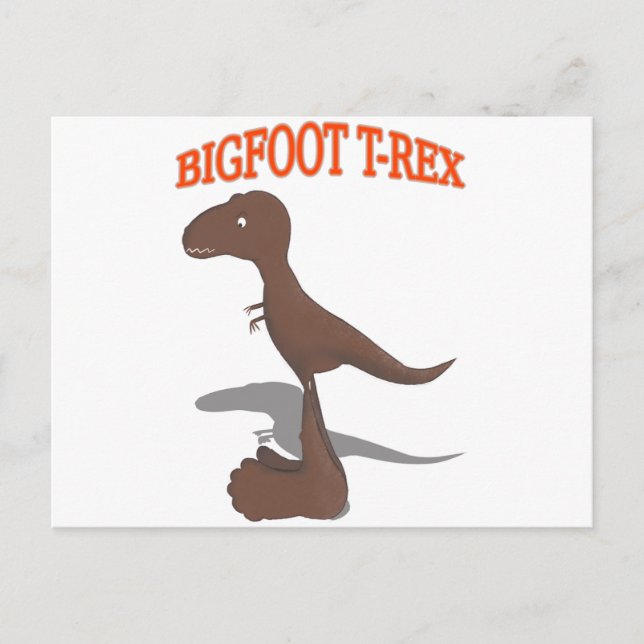 Bigfoot T-Rex Drawing Postcard (Front)