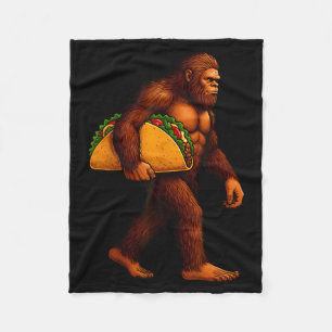 Bigfoot Taco Sasquatch Walking Taco Funny Shirt Me Fleece Blanket