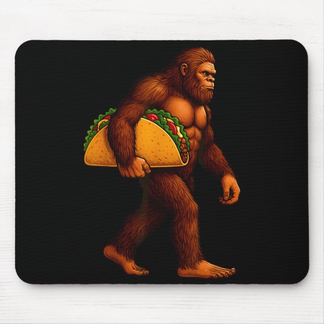 Bigfoot Taco Sasquatch Walking Taco Funny Shirt Me Mouse Pad (Front)