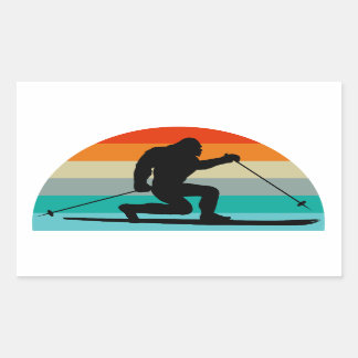 Bigfoot Telemark Skiing Rainbow Sticker