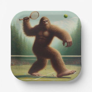 Bigfoot Tennis Paper Plate