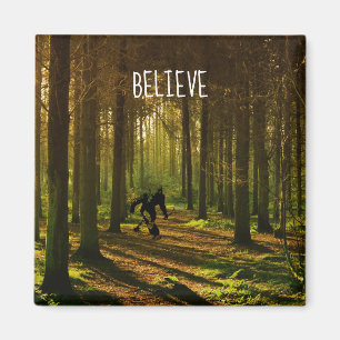 Bigfoot Tennis Player in the Forest Magnet