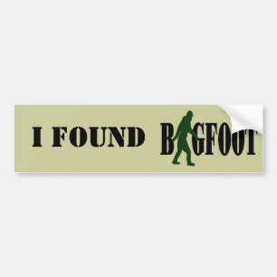 Bigfoot text & green squatch graphic bumper sticker