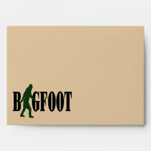 Bigfoot text & green squatch graphic envelope