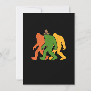 Bigfoot Thanksgiving Day Cool Sasquatch Fall Autum Invitation
