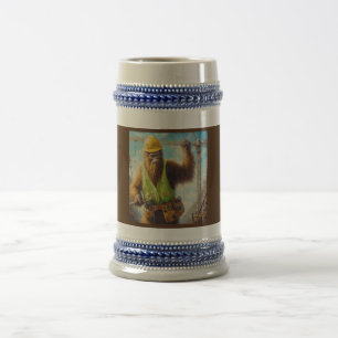 Bigfoot the Construction Worker Beer Stein