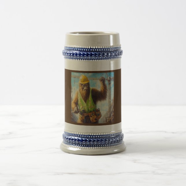 Bigfoot the Construction Worker Beer Stein (Center)
