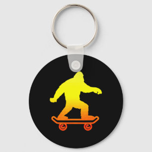 Bigfoot Tie Dye Hippie Skateboarders Sasquatch Ska Keychain