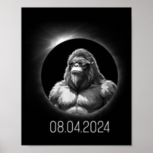 Bigfoot Total Solar Eclipse 2024 Sasquatch Funny M Poster