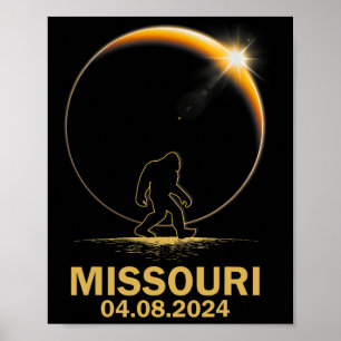 Bigfoot Total Solar Eclipse 4.08.2024 Missouri  Poster