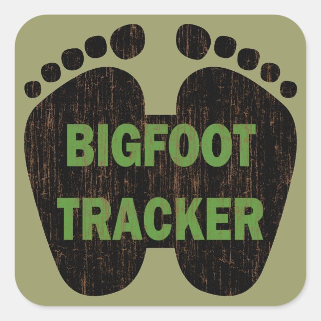 Bigfoot Tracker Square Sticker (Front)