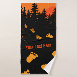 Bigfoot Tracks At Sunset Bath Towel Set
