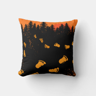 Bigfoot Tracks At Sunset Throw Pillow
