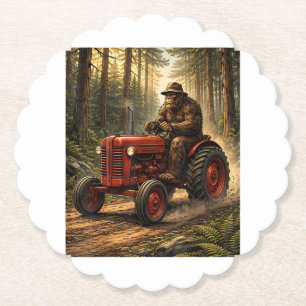 Bigfoot Tractor Design for Farmer Dad Farming Farm Paper Coaster